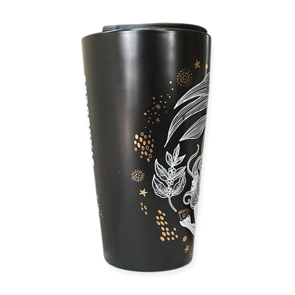 NWOT Starbucks Black Mermaid Ltd Ed Ceramic Traveler Tumbler Coffee Mug - 12 oz - Picture 8 of 11
